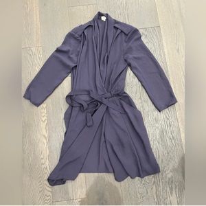 Aritzia Franca Front Tie Dress in Navy Steel